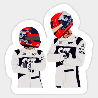 Yuki Tsunoda and Pierre Gasly for Alfa Tauri 2021 Sticker